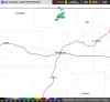 KABX NEXRAD radar image showing a band of precipitation echoes over north-central New Mexico early Saturday morning.