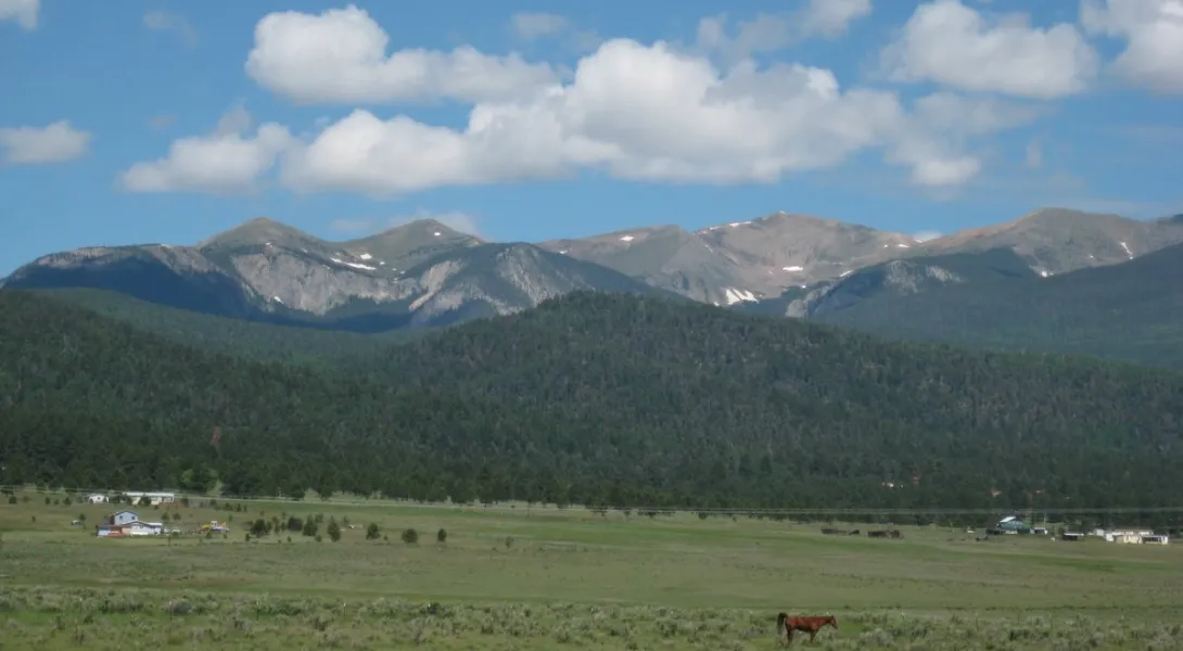 Wheeler Peak, New Mexico's highest summit, rises above the Moreno Valley.